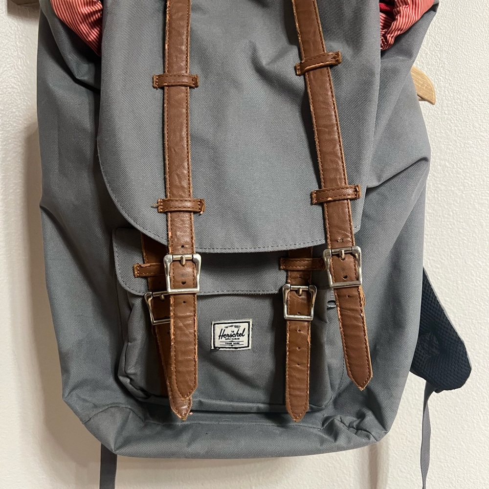 Herschel Supply Company Gray Backpack with Brown Straps